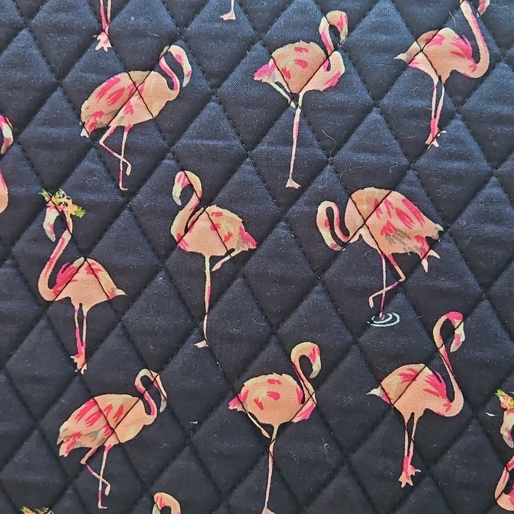 Vera Bradley Flamingo Fiesta Quilted Laptop Sleeve 14” Padded Tablet Case Navy